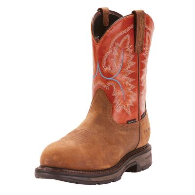 Ariat Work: WorkHog XT Waterproof Carbon Toe Zapatos de Seguridad Hombre - Marrones / Naranjas (UBVY